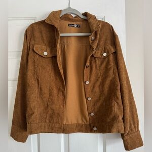 Boohoo Tan Corduroy Jean Jacket
